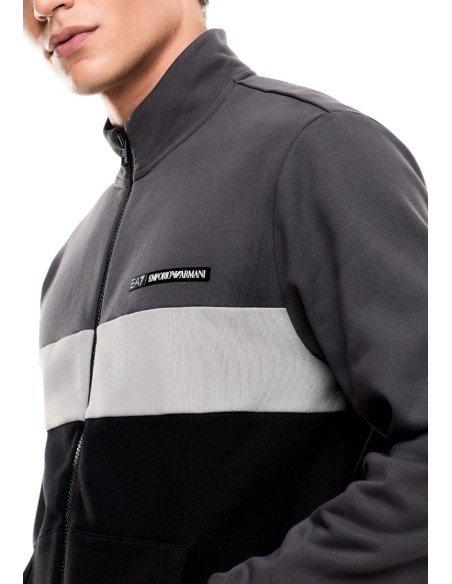 EA7 Survêtement homme noir zippé – Col montant