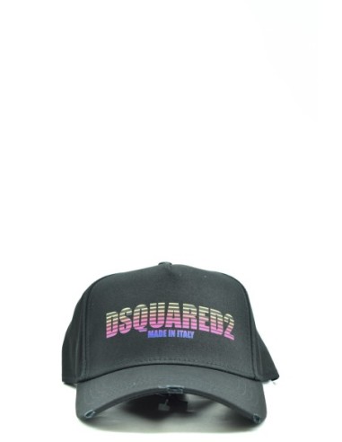 Dsquared2 Casquette homme noire effet usé – Coton