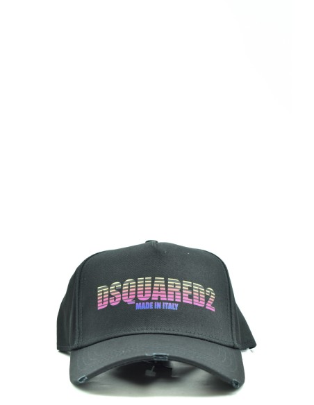 Dsquared2 Casquette homme noire effet usé – Coton