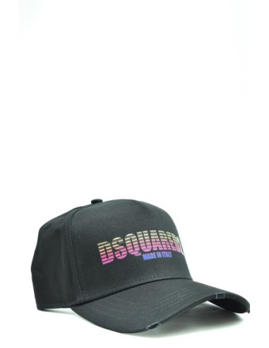 Dsquared2 Casquette homme noire effet usé – Coton