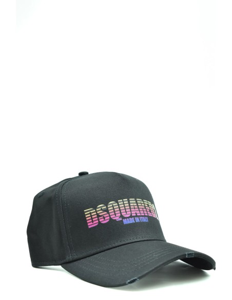 Dsquared2 Casquette homme noire effet usé – Coton