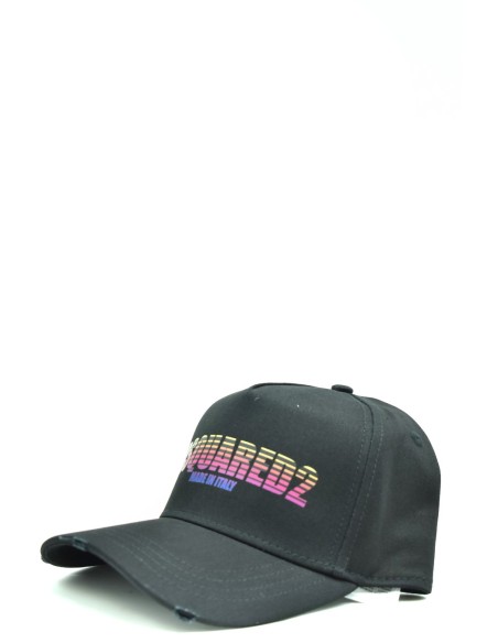 Dsquared2 Casquette homme noire effet usé – Coton