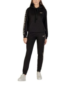 EA7 Survêtement femme noir à capuche – Imprimé