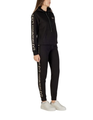 EA7 Survêtement femme noir à capuche – Imprimé