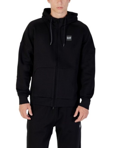 EA7 Survêtement homme noir zippé – Capuche