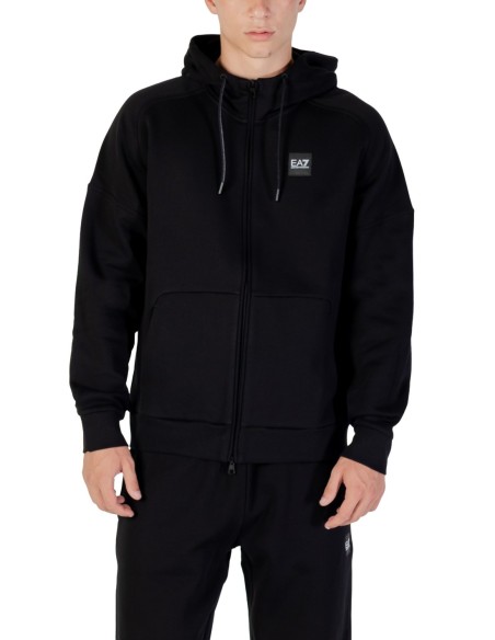 EA7 Survêtement homme noir zippé – Capuche