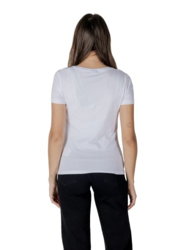 EA7 T-shirt femme blanc imprimé – Coton stretch