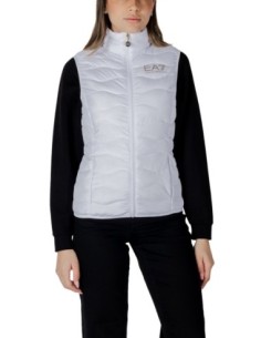 EA7 Gilet femme blanc zippé – Polyester
