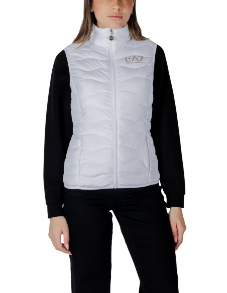 EA7 Gilet femme blanc zippé – Polyester