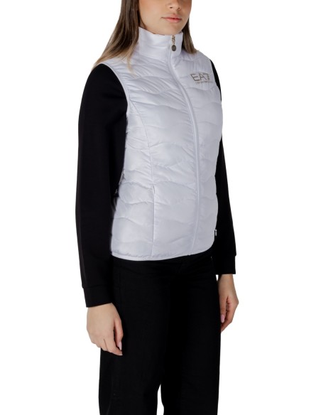EA7 Gilet femme blanc zippé – Polyester