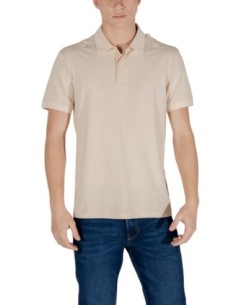 EA7 Polo homme beige manches courtes – Coton stretch