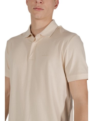 EA7 Polo homme beige manches courtes – Coton stretch