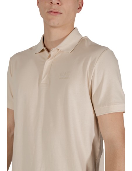 EA7 Polo homme beige manches courtes – Coton stretch