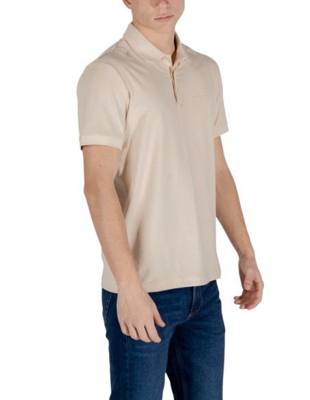 EA7 Polo homme beige manches courtes – Coton stretch
