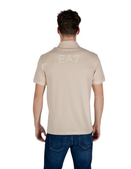 EA7 Polo homme beige manches courtes – Coton stretch