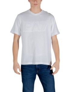 EA7 T-shirt homme blanc manches courtes – Coton