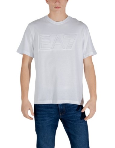EA7 T-shirt homme blanc manches courtes – Coton
