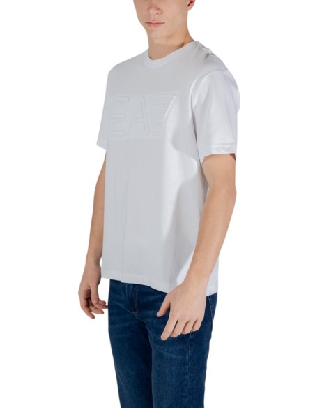 EA7 T-shirt homme blanc manches courtes – Coton