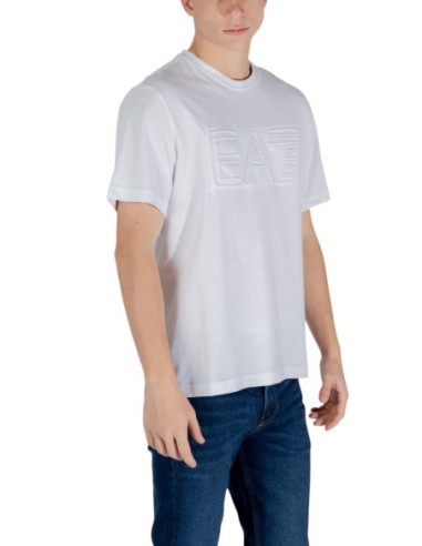 EA7 T-shirt homme blanc manches courtes – Coton