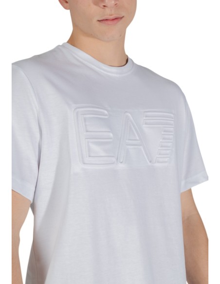 EA7 T-shirt homme blanc manches courtes – Coton