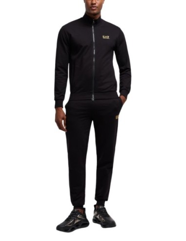 EA7 Survêtement homme noir zippé – 100% coton