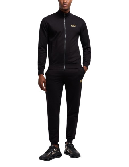 EA7 Survêtement homme noir zippé – 100% coton