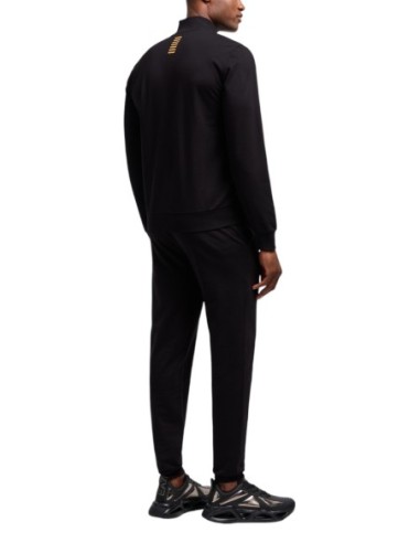EA7 Survêtement homme noir zippé – 100% coton