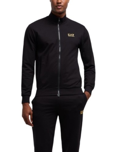 EA7 Survêtement homme noir zippé – 100% coton
