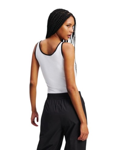 Karl Lagerfeld Jeans Body femme blanc côtelée - Coton bio