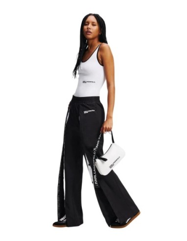 Karlâ€¯Lagerfeldâ€¯Jeans Body femme blanc cÃ´telÃ© â€“ Coton bio