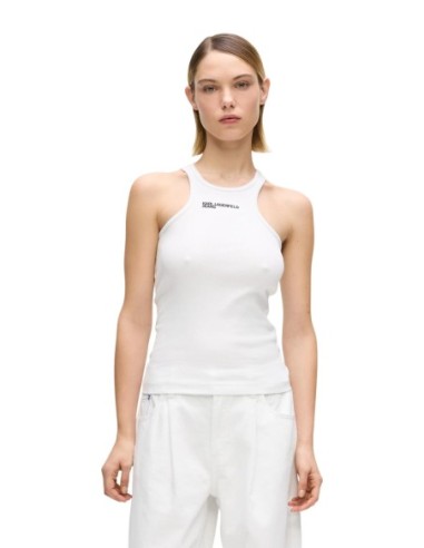 Karl Lagerfeld Jeans Débardeur femme blanc imprimé
