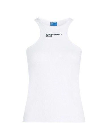 Karlâ€¯Lagerfeldâ€¯Jeans DÃ©bardeur femme blanc imprimÃ©