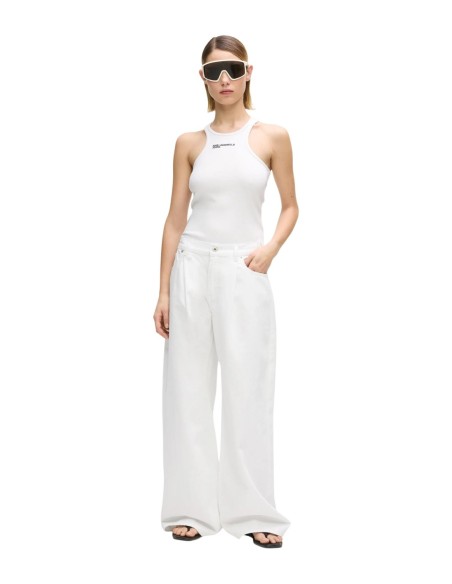 Karl Lagerfeld Jeans Débardeur femme blanc imprimé