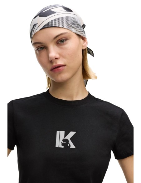 Karlâ€¯Lagerfeldâ€¯Jeans T-shirt femme noir logo