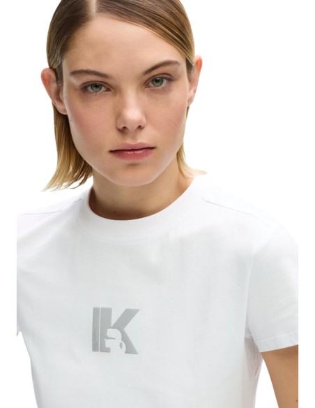 Karlâ€¯Lagerfeldâ€¯Jeans T-shirt femme blanc logo