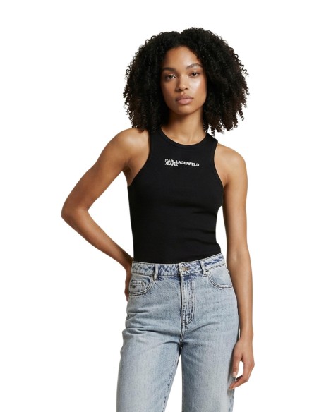 Karl Lagerfeld Jeans Débardeur femme noir côtelée