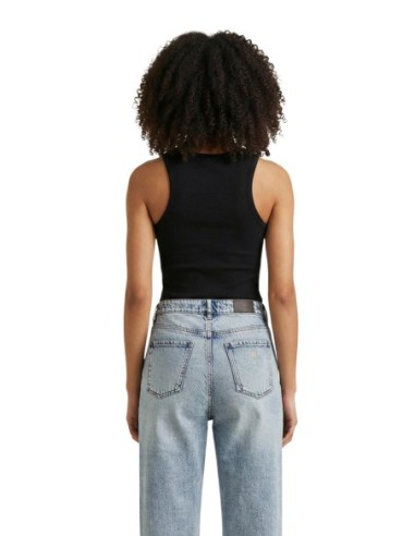 Karl Lagerfeld Jeans Débardeur femme noir côtelée