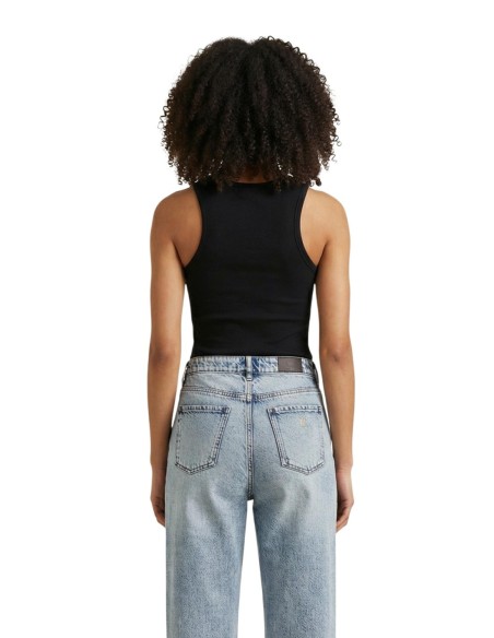Karl Lagerfeld Jeans Débardeur femme noir côtelée