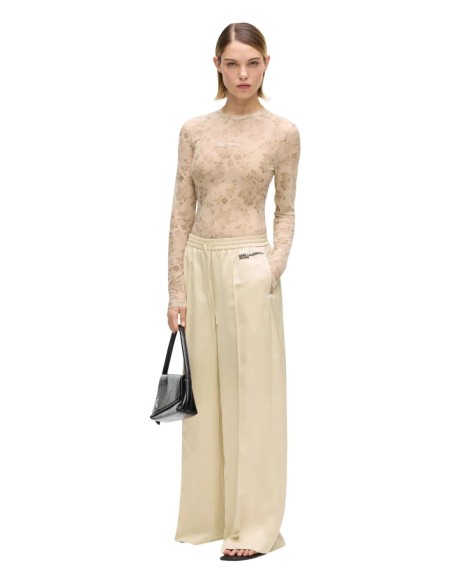 Karl Lagerfeld Jeans Pantalon femme beige wide leg