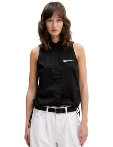 Karlâ€¯Lagerfeldâ€¯Jeans Blouse femme noire sans manches