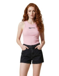 Karl Lagerfeld Jeans Débardeur femme rose côtelée- Coton bio