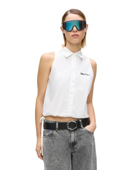 Karl Lagerfeld Jeans Blouse femme blanche sans manches