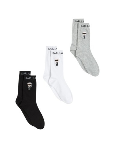 Karl Lagerfeld Jeans Chaussettes femme grises â€“ Lot de 3