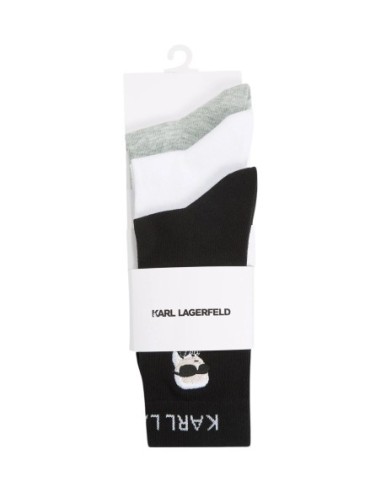 Karl Lagerfeld Jeans Chaussettes femme grises â€“ Lot de 3