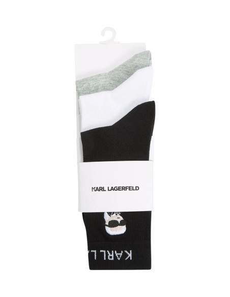 Karl Lagerfeld Jeans Chaussettes femme grises â€“ Lot de 3