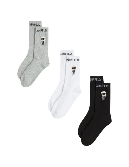 Karl Lagerfeld Jeans Chaussettes femme grises â€“ Lot de 3