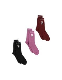 Karl Lagerfeld Jeans Chaussettes femme bordeaux â€“ Lot de 3