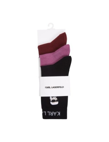 Karl Lagerfeld Jeans Chaussettes femme bordeaux â€“ Lot de 3