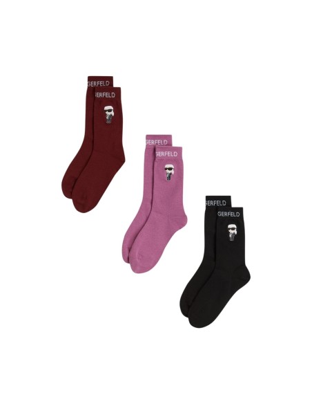 Karl Lagerfeld Jeans Chaussettes femme bordeaux â€“ Lot de 3