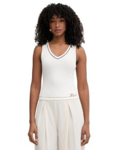 Karl Lagerfeld Jeans Débardeur femme beige col V